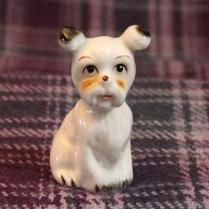 Bone China Terrier Schnauzer Dog Figurine